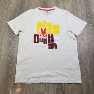 Psycho Bunny Men's White Lyons Flocking Graphic Crew-Neck T-Shirt Size 5